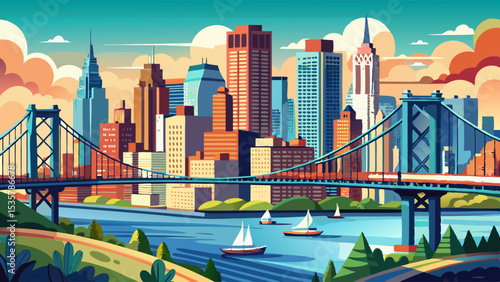 Manhattan panorama and Queensboro bridge