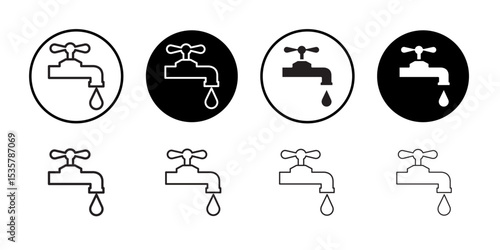 Tap icon Thin line illustration set vector