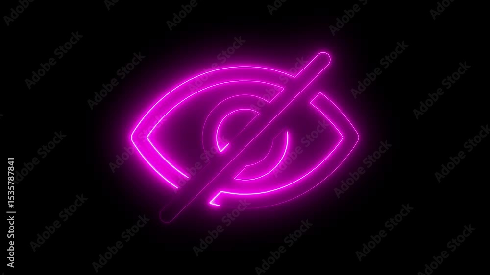 Glowing neon line Sensitive Content Animation. Sensitive Content Animation with Blurred Video Background Hide eye symbol, sensitive content icon, no eye icon, hidden invisible icon, blind eye Icon. Glowing neon line Sensitive Content Animation. Sensitive Content Animation with Blurred Video Background Hide eye symbol, sensitive content icon, no eye icon, hidden invisible icon, blind eye Icon.