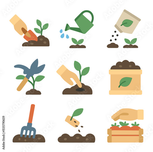 Adaptive Home Icons. Flat icon set of adaptive home environments: shape-shifting furniture, adjustable walls,