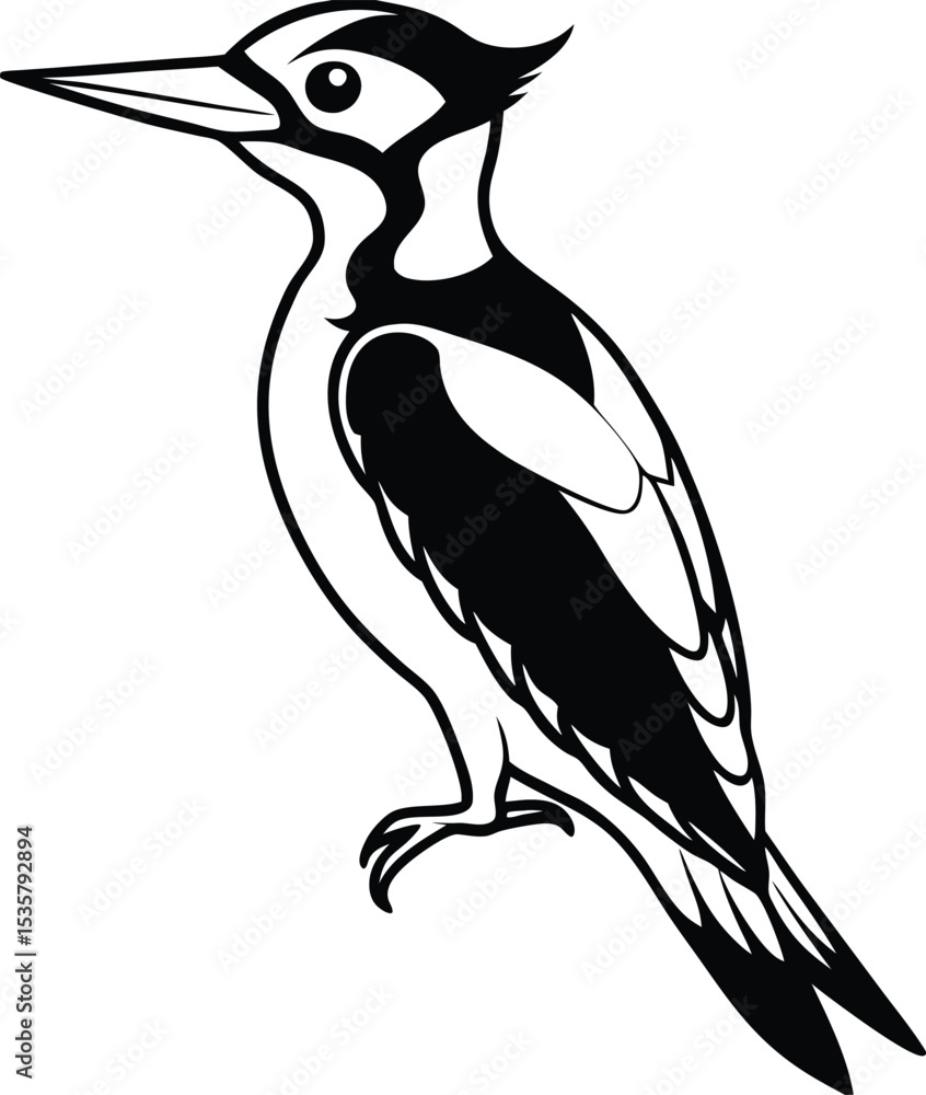 Obraz premium vector illustration of a black bird