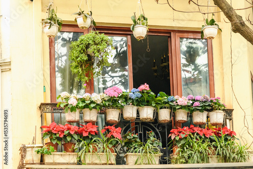 View on a balcony in the old city of Hanoi