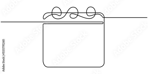 Single one line drawing Standing Calendar icon. Single line continuous editable desktop calendar drawing. Planning and scheduling concept. Continuous line draw design graphic vector illustration.