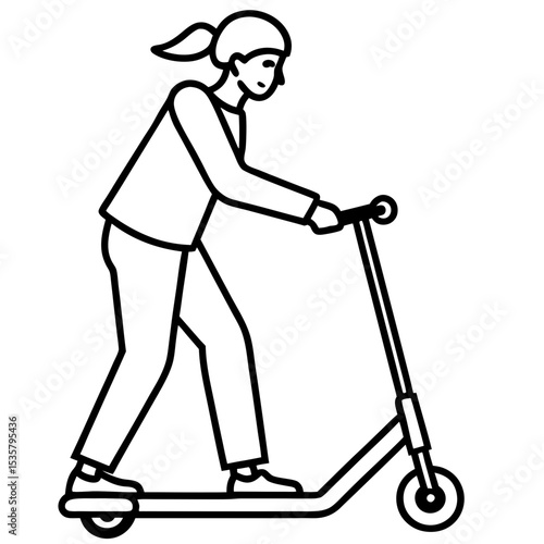 girl on a scooter