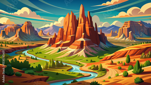 Capitol Reef National Park: 360 degree panorama of Cathedral Valley