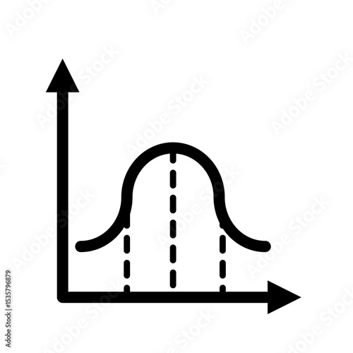 Normal distribution, Gaussian curve – vector icon