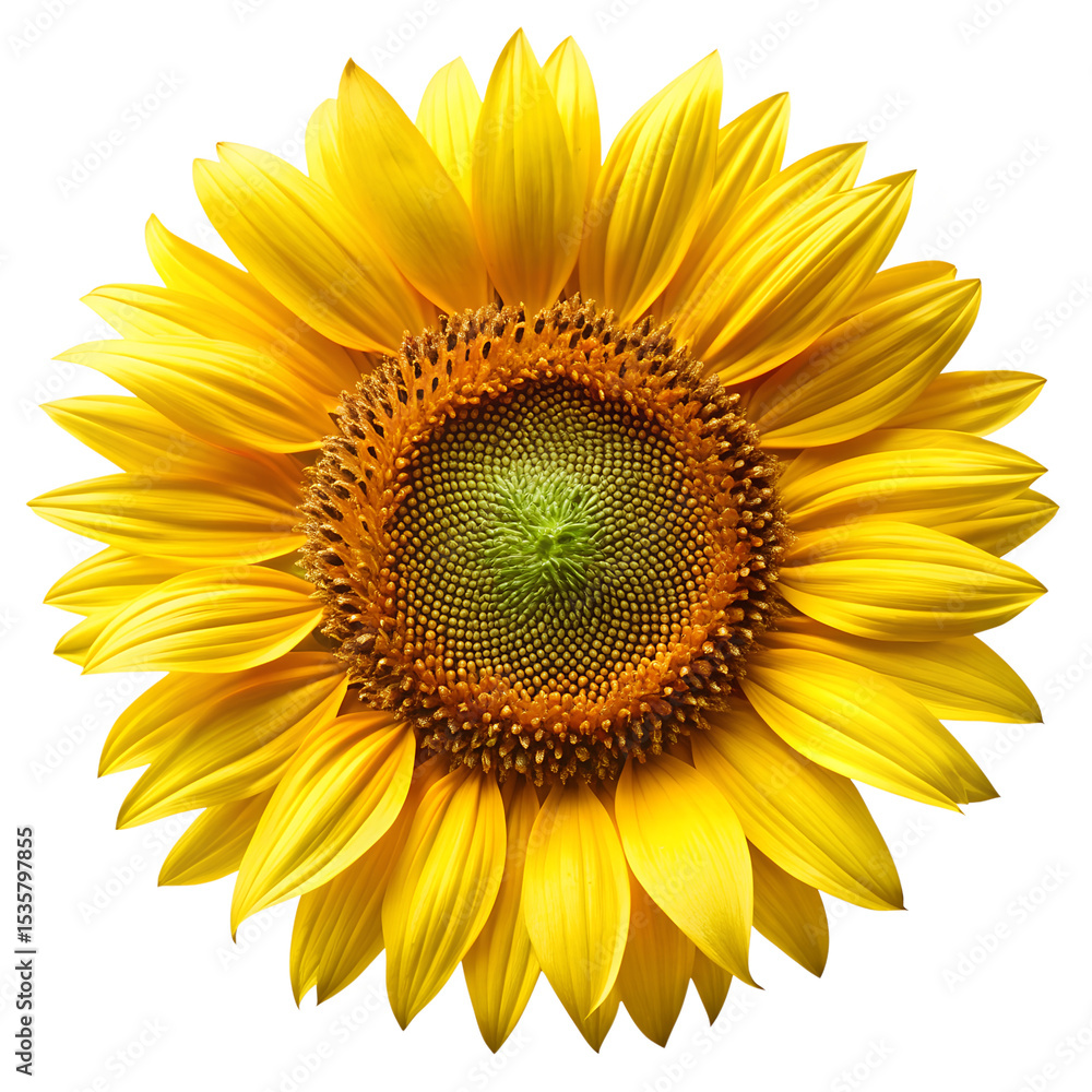 Fototapeta premium Top View of Vibrant Sunflower Head 