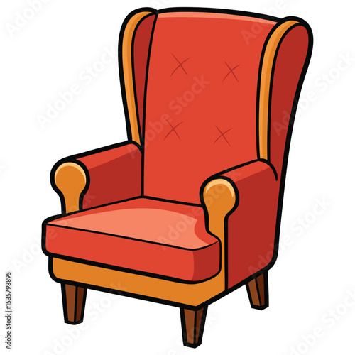 red armchair isolated on white