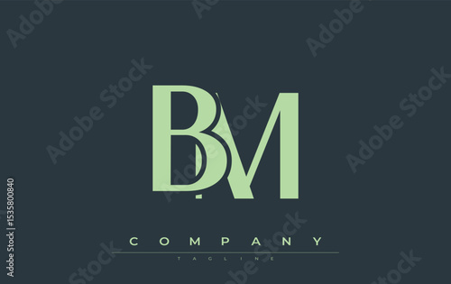 BM Modern Initials Logo Design. Branding logo with stylized initials showcasing bold design and modern aesthetic. Ideal for professional business branding or creative projects focusing on minimalistic