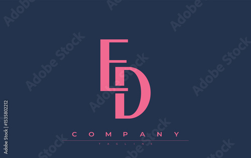ED Modern Initials Logo Design. Branding logo with stylized initials showcasing bold design and modern aesthetic. Ideal for professional business branding or creative projects focusing on minimalistic