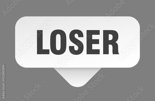 loser sticker. loser sign isolated on gray background