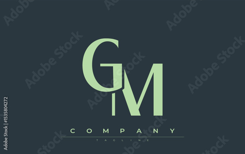 GM Modern Initials Logo Design. Branding logo with stylized initials showcasing bold design and modern aesthetic. Ideal for professional business branding or creative projects focusing on minimalistic