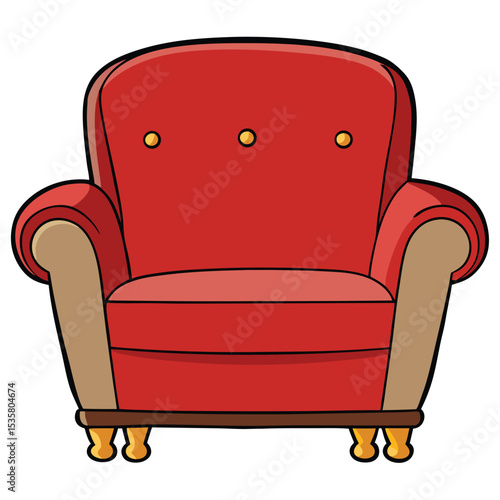 red armchair isolated on white