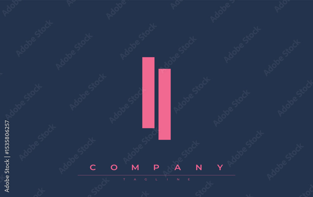 Obraz premium II Modern Initials Logo Design. Branding logo with stylized initials showcasing bold design and modern aesthetic. Ideal for professional business branding or creative projects focusing on minimalistic