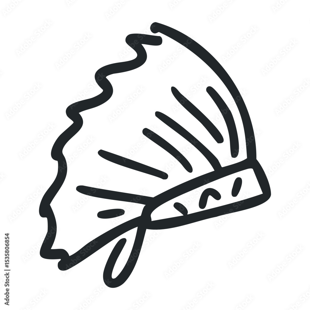 Fototapeta premium Line art icon of a feather quill pen illustration – stock vector icon in line drawing style