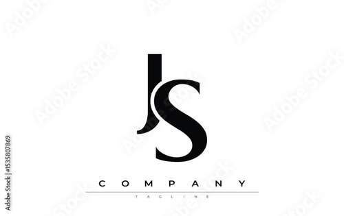 JS Modern Initials Logo Design. Branding logo with stylized initials showcasing bold design and modern aesthetic. Ideal for professional business branding or creative projects focusing on minimalistic