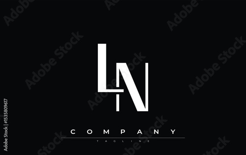 LN Modern Initials Logo Design. Branding logo with stylized initials showcasing bold design and modern aesthetic. Ideal for professional business branding or creative projects focusing on minimalistic