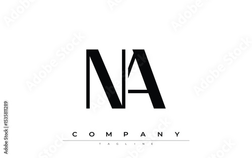 NA Modern Initials Logo Design. Branding logo with stylized initials showcasing bold design and modern aesthetic. Ideal for professional business branding or creative projects focusing on minimalistic