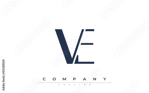 VE Modern Initials Logo Design. Branding logo with stylized initials showcasing bold design and modern aesthetic. Ideal for professional business branding or creative projects focusing on minimalistic