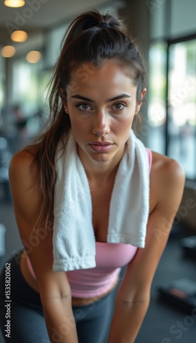 Focused woman in gym ready for workout Free Download Focused woman in gym ready for workout - GFXLoad