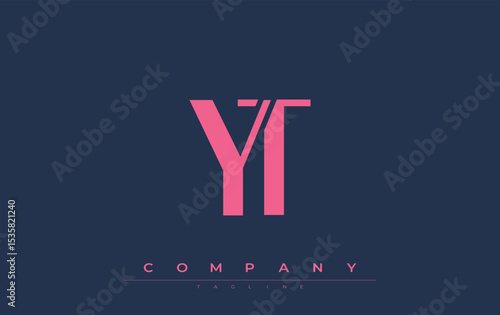 YT Modern Initials Logo Design. Branding logo with stylized initials showcasing bold design and modern aesthetic. Ideal for professional business branding or creative projects focusing on minimalistic