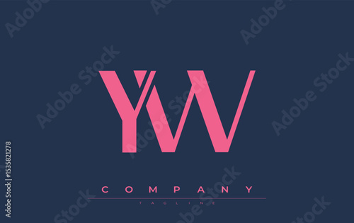 YW Modern Initials Logo Design. Branding logo with stylized initials showcasing bold design and modern aesthetic. Ideal for professional business branding or creative projects focusing on minimalistic