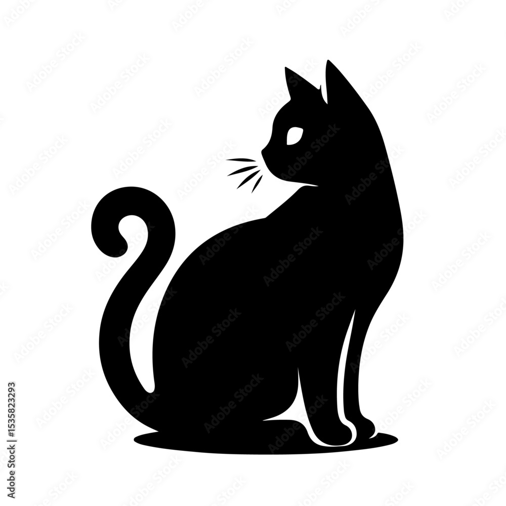 Fototapeta premium Black Cat Silhouette