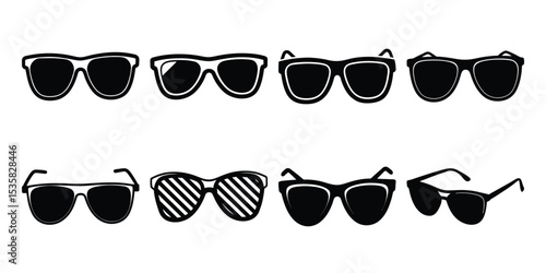 Smart sunglasses silhouette on white background