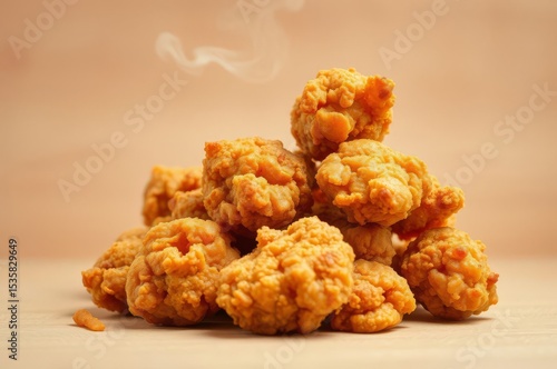 Crispy golden fried chicken chunks