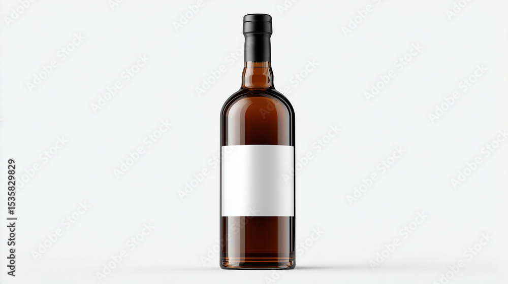 Realistic brown bottle mockup for drink packaging design Realistic brown bottle mockup for drink packaging design