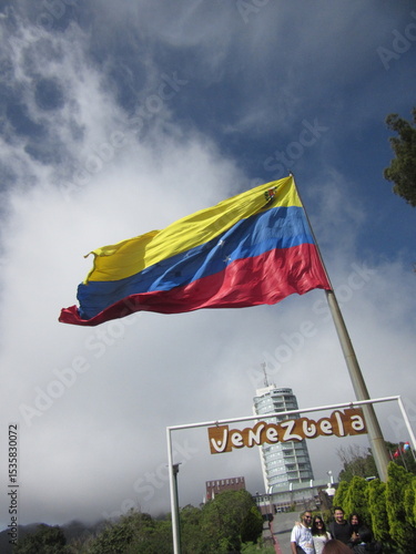 Bandera de Venezuela ondeando al Viento