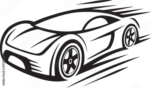 dune buggy silhouette vector illustration, minimalist geometry