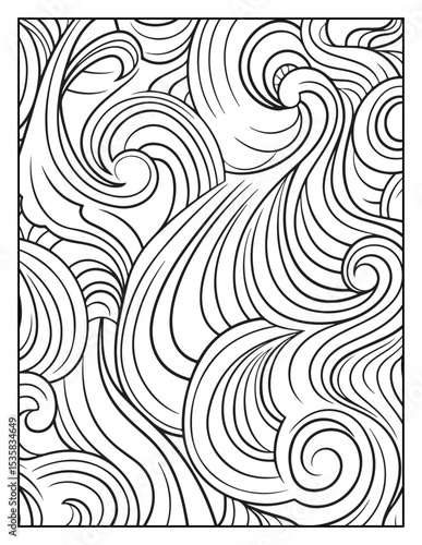 Mindful Patterns Coloring Pages For Adults & Teens,  black and white, line art, illustration, bold and easy coloring page, bold & easy coloring book, stress relief ,coloring book, coloring page