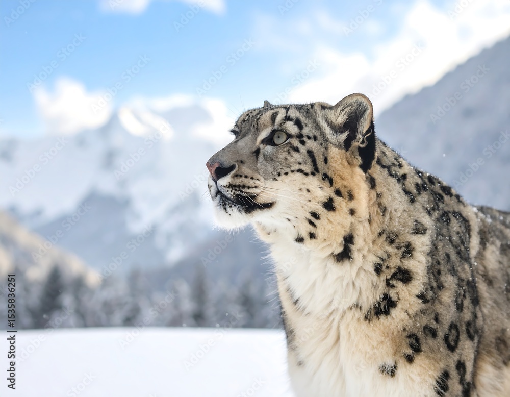 Snow leopard in snowy mountains (2) Snow leopard in snowy mountains (2)