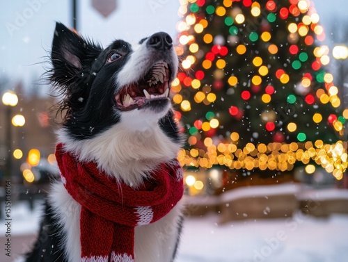 Happy holidays from a joyful pup! AI.