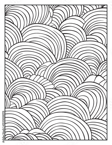 Mindful Patterns Coloring Pages For Adults & Teens,  black and white, line art, illustration, bold and easy coloring page, bold & easy coloring book, stress relief ,coloring book, coloring page