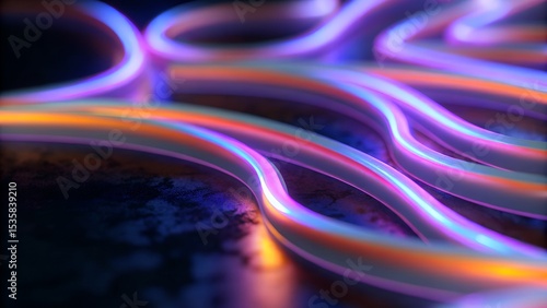 Explore the Radiant Neon Light Strips with Vibrant Curves and Glowing Effects for Modern Decorative Design