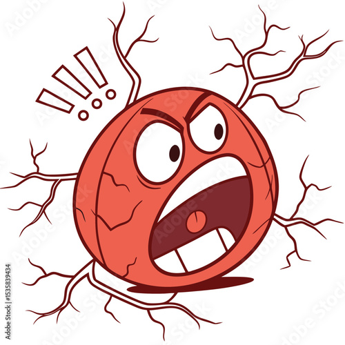 Cartoon Angry Cell Stress Explosion With Exclamation Marks