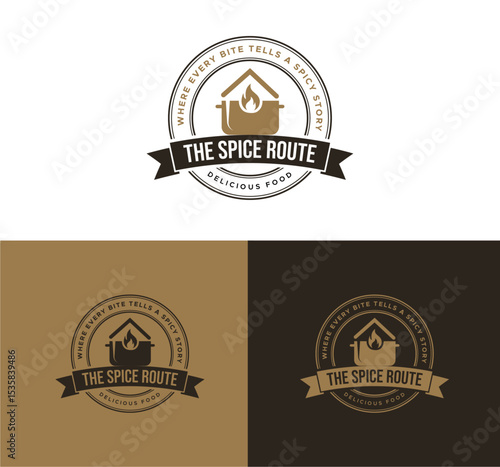 Food logo design, vintage label for restaurant, restaurant logo, organic logo, food emblem logo design, food poster for restaurant, cooking and food business, cafe. Vintage