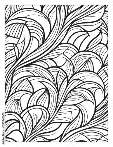 Mindful Patterns Coloring Pages For Adults & Teens,  black and white, line art, illustration, bold and easy coloring page, bold & easy coloring book, stress relief ,coloring book, coloring page