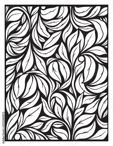 Mindful Patterns Coloring Pages For Adults & Teens,  black and white, line art, illustration, bold and easy coloring page, bold & easy coloring book, stress relief ,coloring book, coloring page