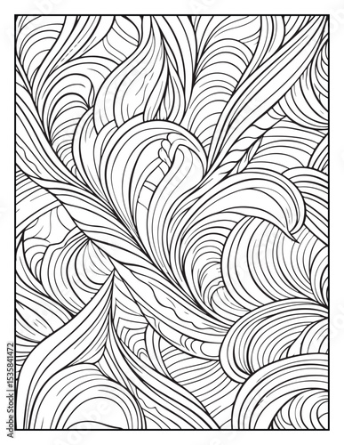 Mindful Patterns Coloring Pages For Adults & Teens,  black and white, line art, illustration, bold and easy coloring page, bold & easy coloring book, stress relief ,coloring book, coloring page