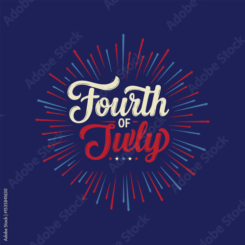 Festive fireworks celebration greeting card illustration