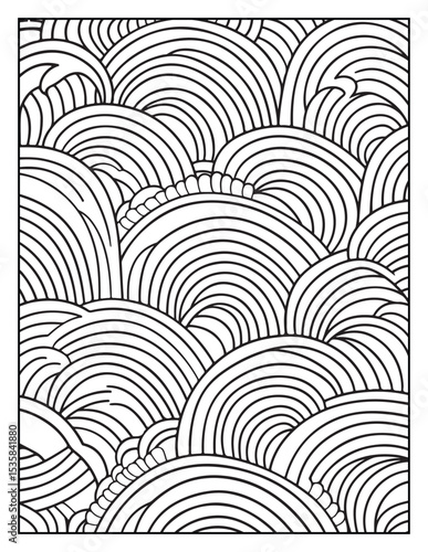 Mindful Patterns Coloring Pages For Adults & Teens,  black and white, line art, illustration, bold and easy coloring page, bold & easy coloring book, stress relief ,coloring book, coloring page