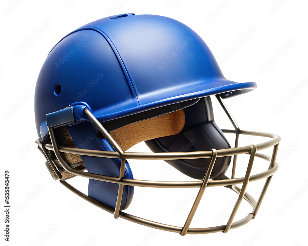 Fototapeta premium a cricket helmet isolated on white background PNG,AI GENERATED