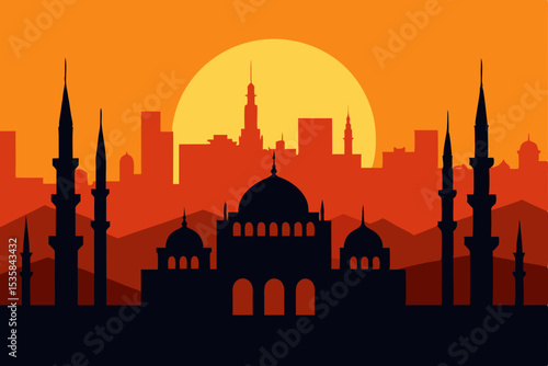 silhouette of mosque in istanbul