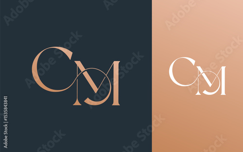 Initial letter CM MC logo design vector illustration for couple, wedding, and business
