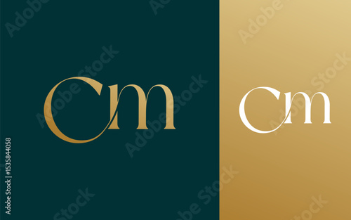 Initial letter CM MC logo design vector illustration for couple, wedding, and business