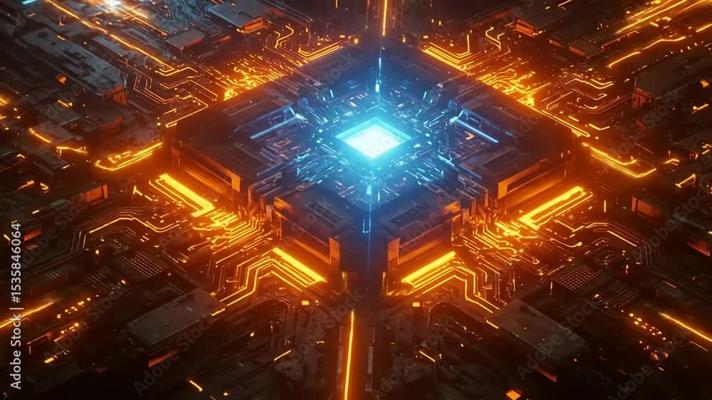 Glowing Circuit Board Core. Glowing Circuit Board Core.