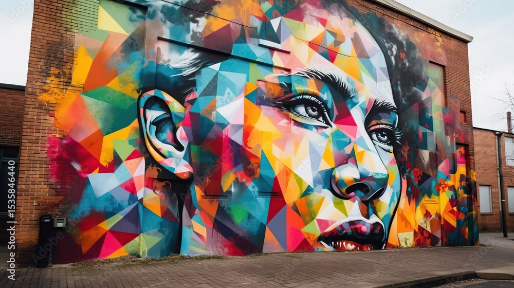 Fototapeta premium Colorful Mural of a Woman.
